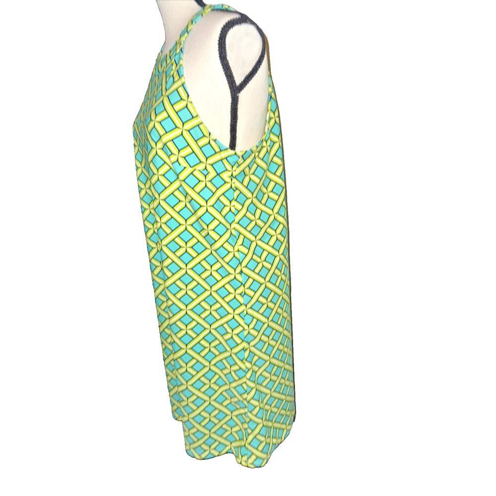 All For Color Geometric Print Dress M Preppy Coastal Resortcore Summer - Picture 7 of 10